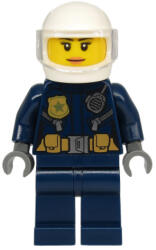 LEGO® Minifigurák Police - City Motorcyclist Female, Leather Jacket with Gold Badge and Utility Belt, White Helmet, Tr cty1134 (cty1134)