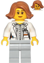 LEGO® Minifigurák Scientist, Botanist - Female, Glasses and Medium Nougat Hair Short Swept Sideways cty1035 (cty1035)
