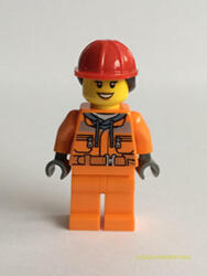 LEGO® Minifigurák Mérnöklány Narancssárga Kapucnis Felsőben Hosszú Hajjal cty0528 (cty0528)