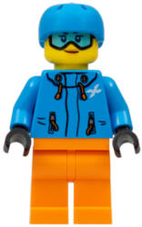 LEGO® Minifigurák Skier Female, Dark Azure Jacket and Helmet, Goggles with Peach Lips cty0991 (cty0991)