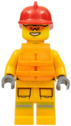 LEGO® Minifigurák Fire - Reflective Stripes, Bright Light Orange Suit, Life Jacket, Red Fire Helmet cty0974 (cty0974)