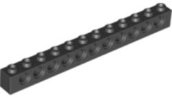 LEGO® Alkatrészek (Pick a Brick) Fekete 1X12 Technic Elem Oldalán 11 Lyukkal 389526 (389526)