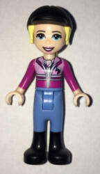 LEGO® Minifigurák Friends Stephanie - Medium Blue Pants, Magenta Jacket, Riding Helmet with Bright Light Yellow Ponyta frnd285 (frnd285)