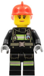 LEGO® Minifigurák Fire - Reflective Stripes with Utility Belt, Red Fire Helmet, Peach Lips Closed Mouth Smile cty0963 (cty0963)