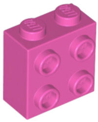 LEGO® Alkatrészek (Pick a Brick) Sötét rózsaszín 1x2x2 Kocka Oldalán 4 Csatlakozóval 6132426 (6132426)