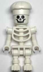 LEGO® Minifigurák Skeleton - Standard Skull, Bent Arms Vertical Grip, White Chef Toque gen134 (gen134)