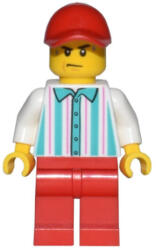 LEGO® Minifigurák Hot Dog Vendor - Red Legs and Cap, Sweat Drops cty1434 (cty1434)
