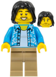 LEGO® Minifigurák Tourist / Surfer - Dark Azure Hawaiian Shirt cty1118 (cty1118)