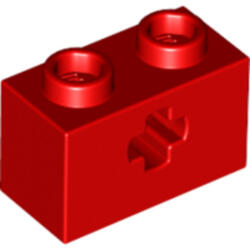 LEGO® Alkatrészek (Pick a Brick) Piros 1x2 Kocka Közepén Keresztcsatlakozóval 6196217 (6196217)
