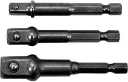 TOYA dugókulcs adapter 3 részes készlet 1/4" Hex -> 1/4", 3/8", 1/2" négyszög (YT-04685)