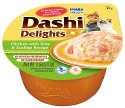 Inaba Cat Dashi Delights nedves macskaeledel - csirke, tonhal, fésűkagyló 4 x 70 g