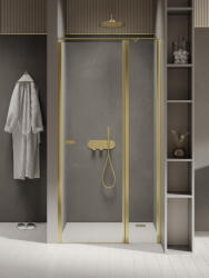 NEW TRENDY New Soleo Light Gold uși de duș 110 cm înclinabilă auriu luciu/sticlă transparentă D-0484A-WK (D0484AWK)