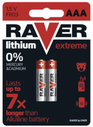 RAVER EMOS B7811, RAVER Lítium elem AAA 2db/bliszter (B7811)