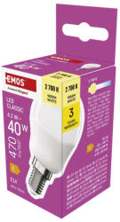 EMOS EMOS ZQ1E21, LED izzó Classic Mini Globe / E14 / 4, 2 W (40 W) / 470 lm / Meleg fehér (ZQ1E21)