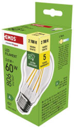 EMOS EMOS ZF5147, LED izzó Filament A60 / E27 / 3, 8 W (60 W) / 806 lm / meleg fehér (ZF5147)