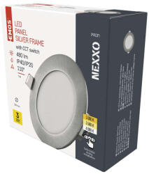 EMOS EMOS ZD1223, LED süllyesztett lámpatest NEXXO, kerek, ezüst, 7W, CCT (ZD1223)