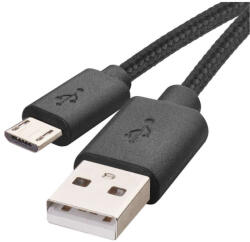 EMOS EMOS SM7008BL, Töltő- és adatkábel USB-A 2.0 / micro USB-B 2.0, 2 m, fekete (SM7008BL)