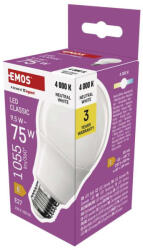 EMOS EMOS ZQ5E53, LED izzó Classic A60 / E27 / 9, 5 W (75 W) / 1055 lm / Természetes fehér (ZQ5E53)
