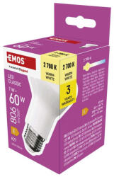 EMOS brand of Legrand EMOS ZQ7E41, LED izzó Classic R63 / E27 / 7 W (60 W) / 806 lm / Meleg fehér (ZQ7E41)