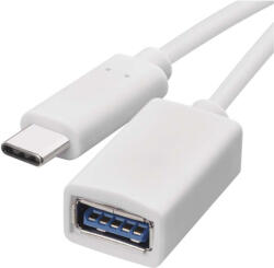 EMOS brand of Legrand EMOS SM7054, Adat OTG kábel USB-A 3.0 / USB-C 3.0 redukciós funkcióval, 15 cm, fehér (SM7054)