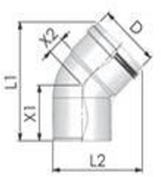 Tricox PPs könyök 80mm, 45° (PKÖ202) - brs