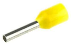 Szigetelt (PA6.6) érvéghüvely, ónozott elektrolitréz, sárga 1mm2, L=18, 4mm (E110) - brs