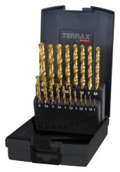 RUKO Terrax csigafúró készlet, DIN 338, N típus, HSS-G-TiN - 1-10x0.5mm 19 részes (A250214TRO)