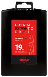RUKO menetfúró készlet gépi HSS M3-M12 egyenes hornyú + UltimateCut Flowstep HSS csigafúró készlet 2.5-10.2mm 14 részes, műanyag kazettában (259048RO)