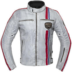 Textil motoros kabát W-TEC 91 Cordura M fehér piros és kék csíkkal (22757-M)