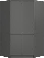 AKORD Sarokszekrény S100 4D Grafit Szürke - Modern Stílusú, 4 Ajtós Tárolóbútor Laminált Felülettel, Grafit és Szürke Színben, 180 cm Magassággal, CLP Bútorcsalád (3059)