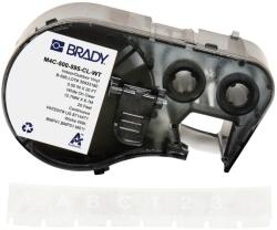 Brady M4C-750-595-CL-WT / 170826, 19.05 mm x 6.10 m, Vinil, text alb / fundal transparent