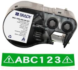 Brady M4C-1000-595-GN-WT / 170839, 25.40 mm x 7.62 m, Vinil, text alb / fundal verde (M4C-1000-595-GN-WT / 170839)