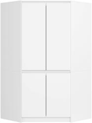 AKORD Fehér Sarokszekrény S100 4D CLP - Laminált, ABS Szegély, 6 Polc, 4 Ajtó, Összeszerelhető, 100x180x50 cm (3060)