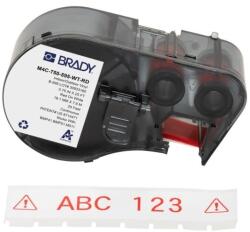 Brady M4C-750-595-WT-RD / 170831, 19.05 mm x 7.62 m, Vinil, text rosu / fundal alb (M4C-750-595-WT-RD / 170831)