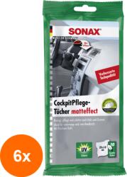 SONAX Set 6 x 10 Servetele Auto Umede pentru Suprafetele din Plastic, Efect Mat, Sonax (DEM-6xMDR-415800)