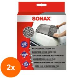 SONAX Set 2 x Prosop Absorbant din Microfibre Plus 80 x 50 cm, Sonax (DEM-2xMDR-451200)