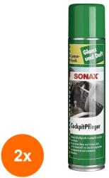 SONAX Set 2 x Spray pentru Intretinerea Suprafetelor Interioare din Plastic, Lemon-Fresh, 400 ml, Sonax (DEM-2xMDR-343300)
