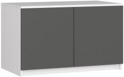 AKORD - Fehér-Grafit Szürke Szekrény Felépítmény, 90 cm Széles, 2 Ajtós, CLP Rendszer, Laminált Felület, Absz Élszegés, Mat Felületkezelés, Összeszerelhető Bútorok (2280)