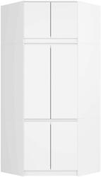 AKORD S100 Sarokszekrény Fehér, Álló Bútor Polcos Ajtóval, Mat Felület, Bútorrendszer CLP, 235 cm Magas, 100 cm Széles, 50 cm Mély, 6 Ajtóval, 9 Polc, Laminált Forgácslap, ABS élekke (3093)