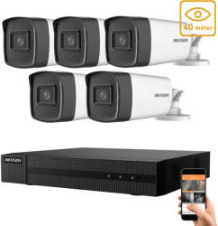 Hikvision 5 megapixeles 5 csőkamerás rendszer 40 méter látótávolsággal