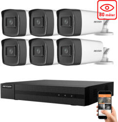 Hikvision 5 megapixeles 6 kamerás rendszer 80 méter látótávolság