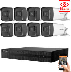 Hikvision 5 megapixeles 8 kamerás rendszer 80 méter látótávolság