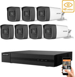 Hikvision 5 megapixeles 7 csőkamerás rendszer 40 méter látótávolsággal
