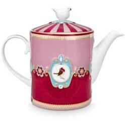 Porcelán teáskanna, Pip Studio, Medallion Red-Pink, 1, 3l, Love Birds kollekció (GDPIP51005004)