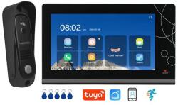  Intelligens video kaputelefon rendszer, CRISTALIS SALE, 7 hüvelykes képernyő 5 hozzáférési kulccsal, vezeték nélküli Tuya Smart/Smart Life, 1080P Full HD, éjszakai látás, Micro SD támogatás,