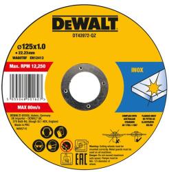 DEWALT Vágótárcsa fémhez és rozsdamentes acélhoz 125 x 1 mm (10 db) DT43972 (DT43972)