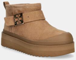 Tory Burch velúr hócipő Mellow Shearling Platform Boot barna, 165421-200 - barna Női 40