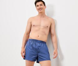 Tchibo 4 férfi szövött boxeralsó, csíkos/kék 1x sötétkék, 1x kék, 1x sötétkék-krémszínű csíkos, 1x kék-sötétkék-krémszínű csíkos S
