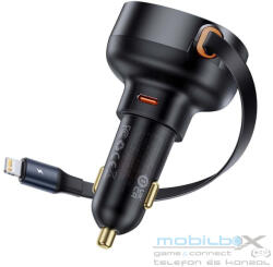 Baseus car charger Type C + retractable cable Lightning PD3.0 QC4.0 3A 55W CCTXP-CC / C00057803111-00 black