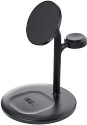 Green Cell MagScape induktív töltőállvány 3 az 1-ben MagSafe iPhone, Apple Watch, AirPods és más vezeték nélküli fejhallgatók számára MSST-GC-3IN1-B (36759)